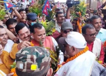 भारतबाट रामायण सर्किट यात्रामा आएका पर्यटकलाई जनकपुरधाम भव्य स्वागत