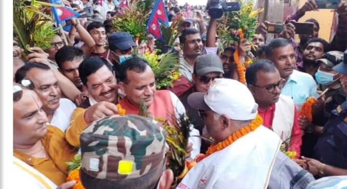 भारतबाट रामायण सर्किट यात्रामा आएका पर्यटकलाई जनकपुरधाम भव्य स्वागत