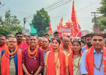 विश्वशान्ति र मानवकल्याणका मटिहानीमा कलश यात्रा