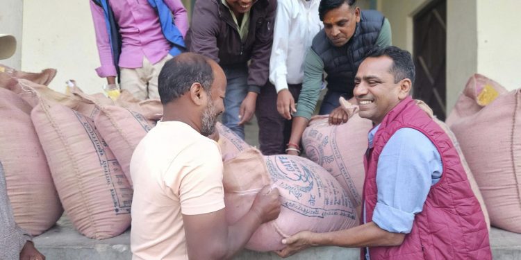 मटिहानी नगरपालिकाद्वारा गहुँको बिउ वितरण