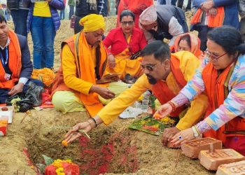 ढल्केवरमा महेन्द्र बहमुखी क्याम्पसकाे शिलान्यास