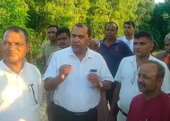जलाद नदिकाे सिंचाइ बांध सिंचाइ मंत्री यादवद्वारा निरिक्षण