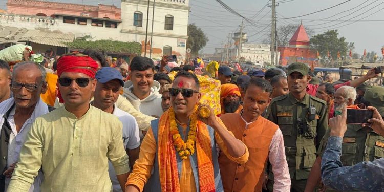 परिक्रमावासीलाई मटिहानीमा भव्य स्वागत